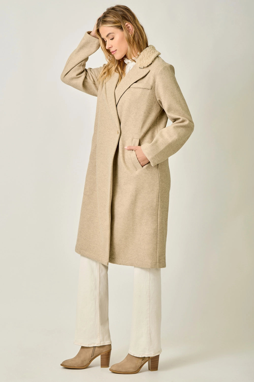 Fur Collar Long Coat