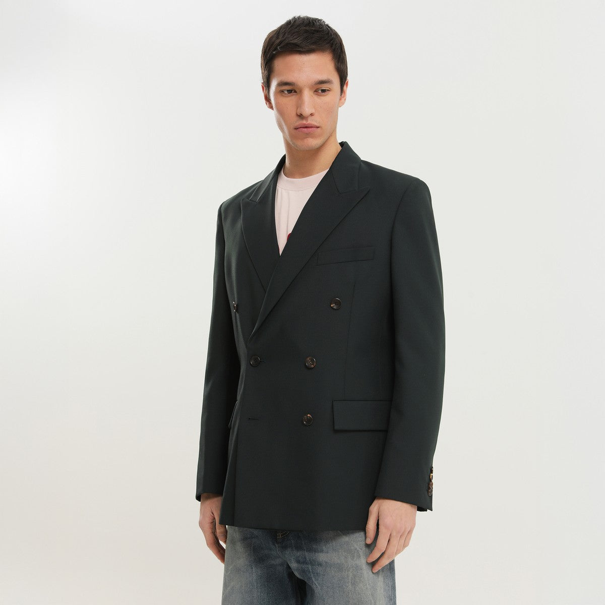 1989 STUDIO Dark green double-breasted blazer