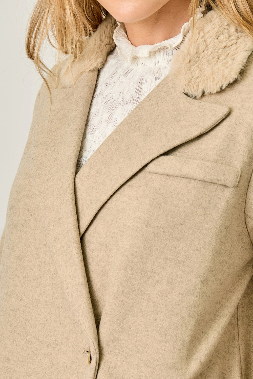 Fur Collar Long Coat