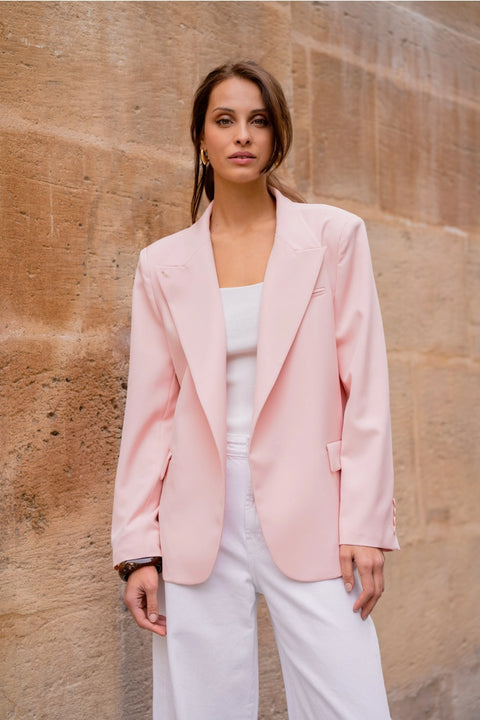 Timeless Structured Jacket with Fold-Down Officer Collar