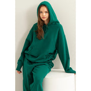Weekend Chiller Drop Shoulder Oversized Hoodie - Green-Clothing - Women-Street 360-Green-S-Urbanheer