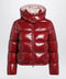 Moncler Niveole cropped down jacket in glossy nylon red