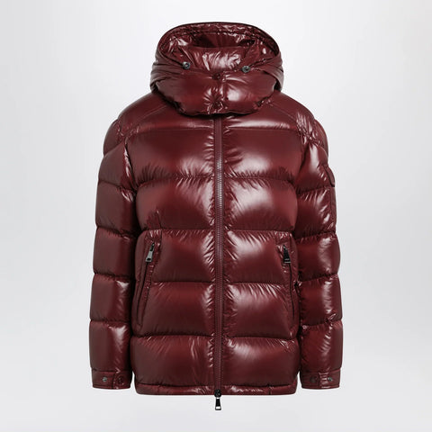 Moncler Dark red Maire down jacket in nylon laqué