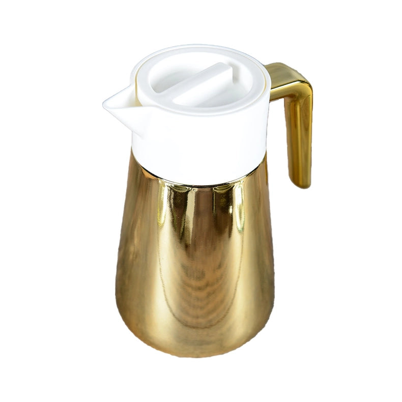 1L Gold And White Isothermal Coffee Maker-Coffee Maker-AULICA-1L-WHITE AND GOLD-Urbanheer