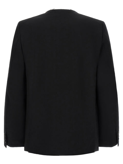 Comme Des Garcons Black Raw Cut Hem Blazer
