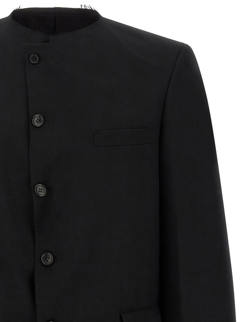 Comme Des Garcons Black Raw Cut Hem Blazer