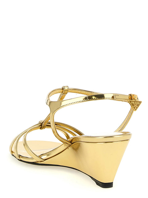 Prada Laminated Leather Sandals