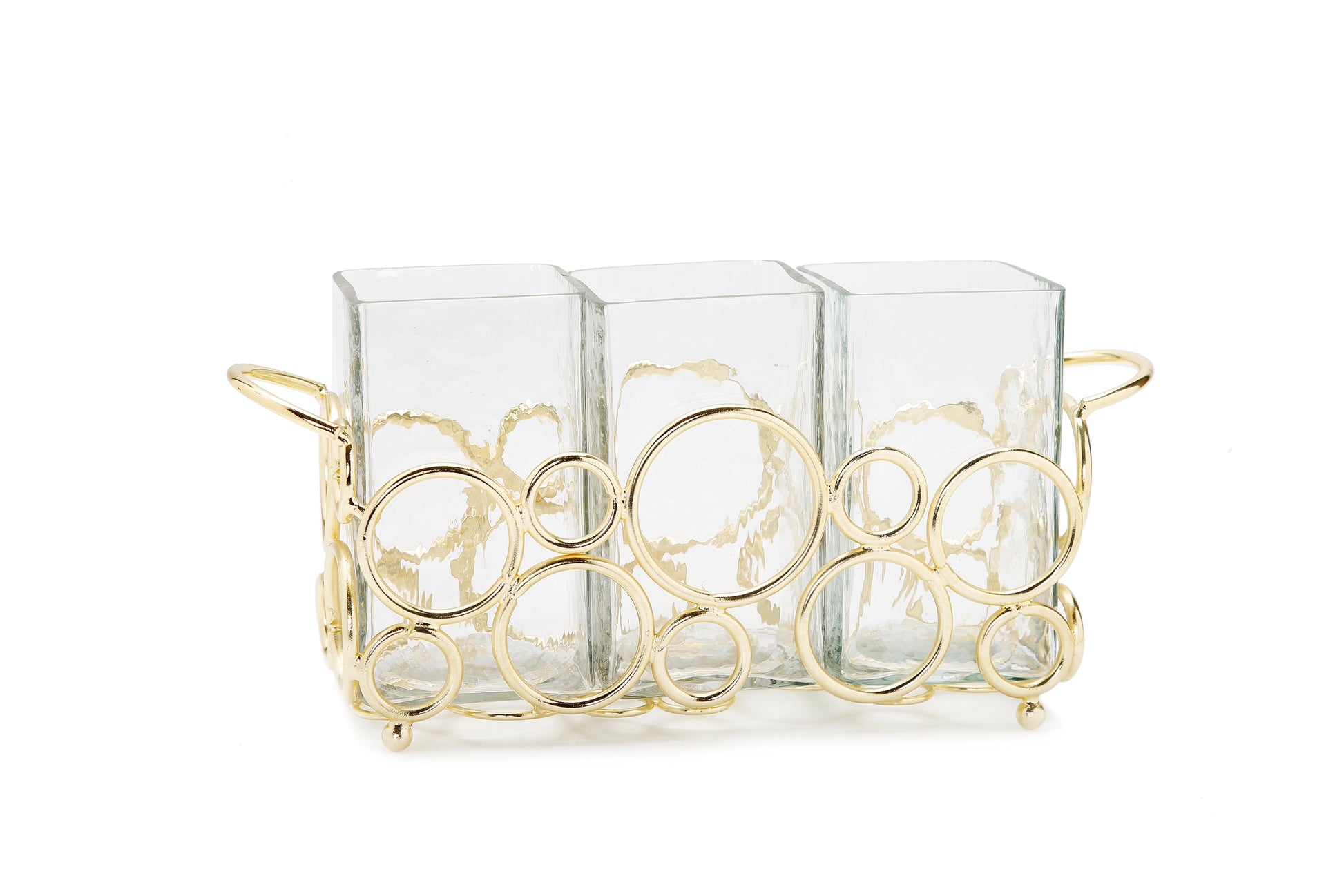 Cutlery Holder Gold Loop Design-CLASSIC TOUCH DECOR INC.-Urbanheer
