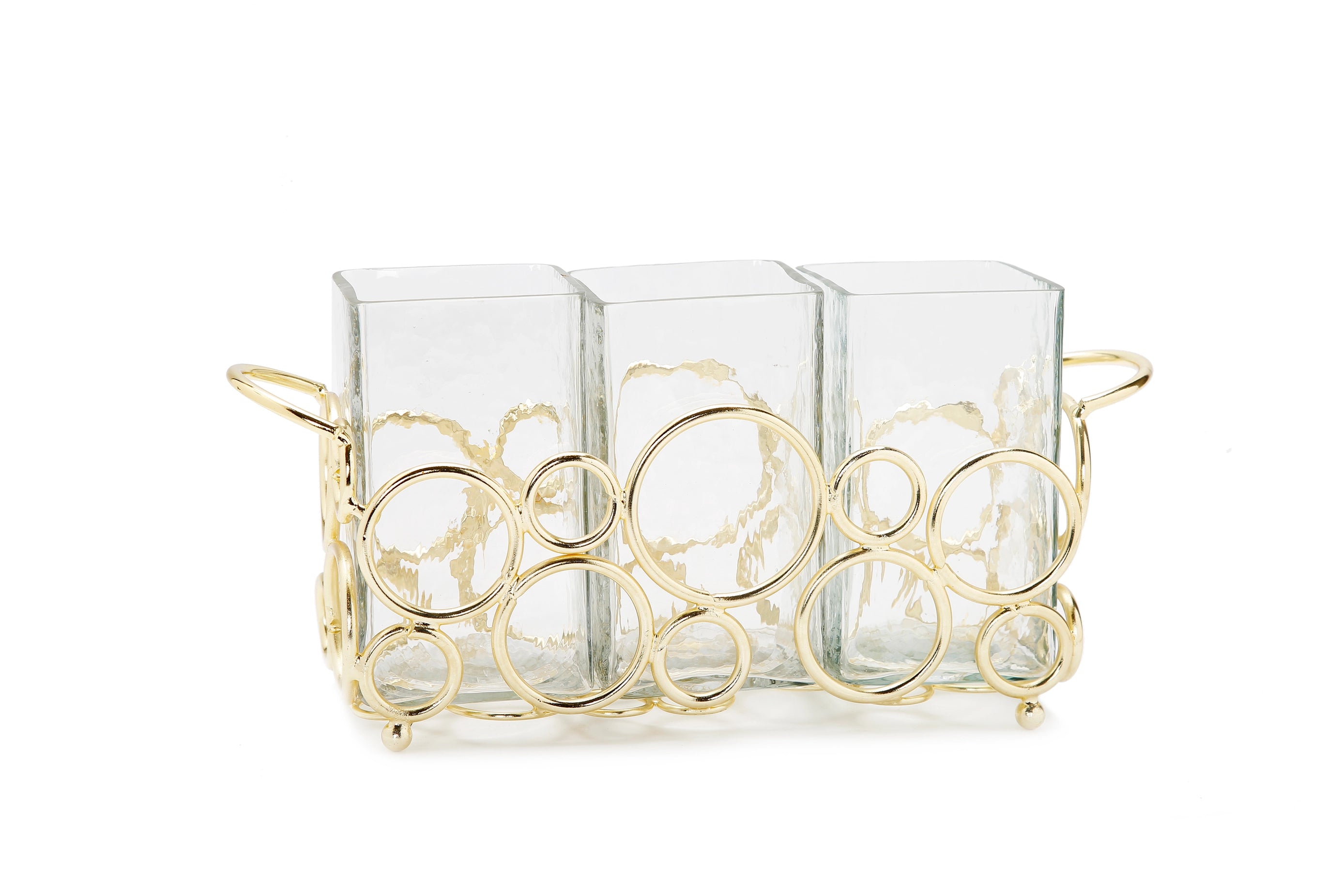 Cutlery Holder Gold Loop Design-CLASSIC TOUCH DECOR INC.-Urbanheer