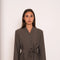 Diana Belted Double-Breasted Jacket with No Lapels