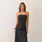 Strapless Corset Bodice Satin Maxi Dress