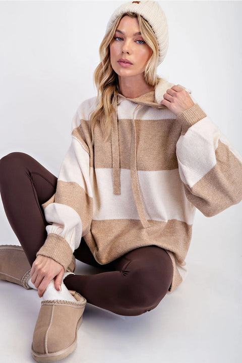 Striped Oversized Hoodie Sweater
