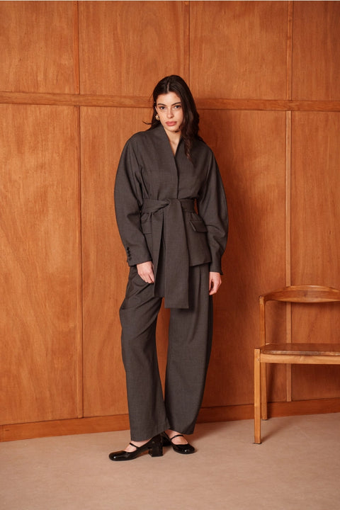 Ori Belted Kimono-Style Jacket