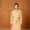 Utility Oversized Long Belted Trench with Stand-Up Collar