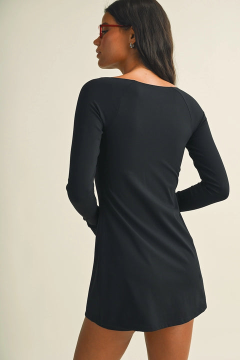 Long Sleeve Sweetheart Dress