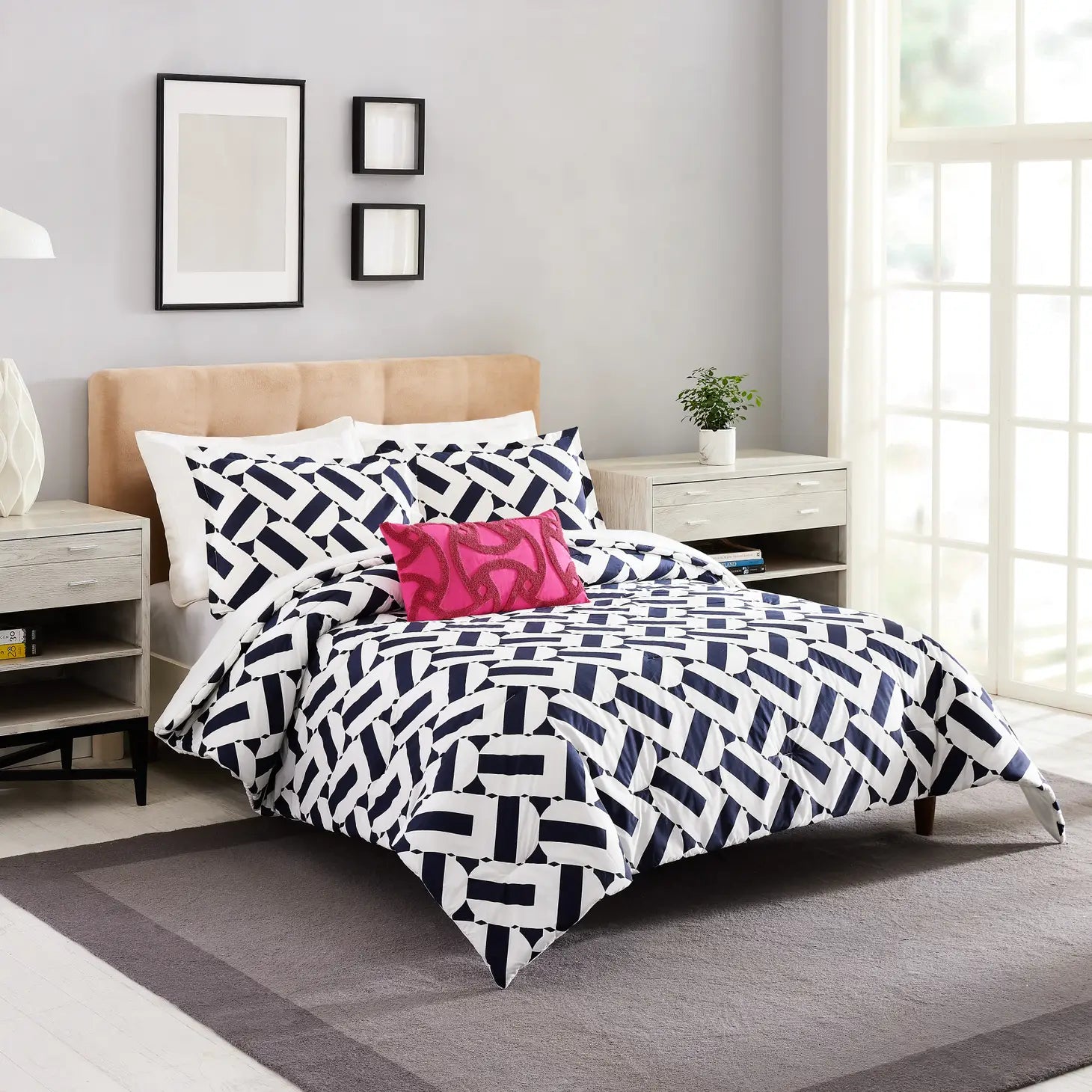 Geo Duvet Set - 3 Pieces By Trina Turk-Peking Handicraft-Full/Queen-Urbanheer