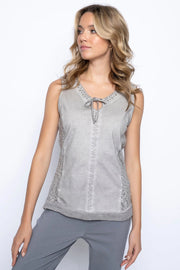 Embellished Keyhole Tank-Clothing - Women-Picadilly-XS-Urbanheer