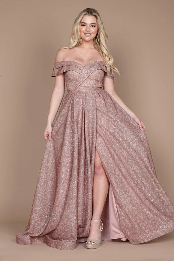 Dylan & Davids Long Off Shoulder Prom Dress-Dress-Dylan & Davids-4-Mauve-Urbanheer