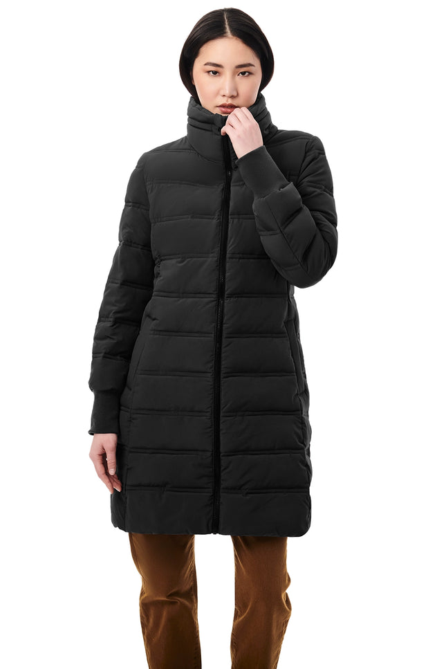 Horizontal Quilt Puffer Jacket - Black-Clothing - Women-Bernardo-Black-XS-Urbanheer