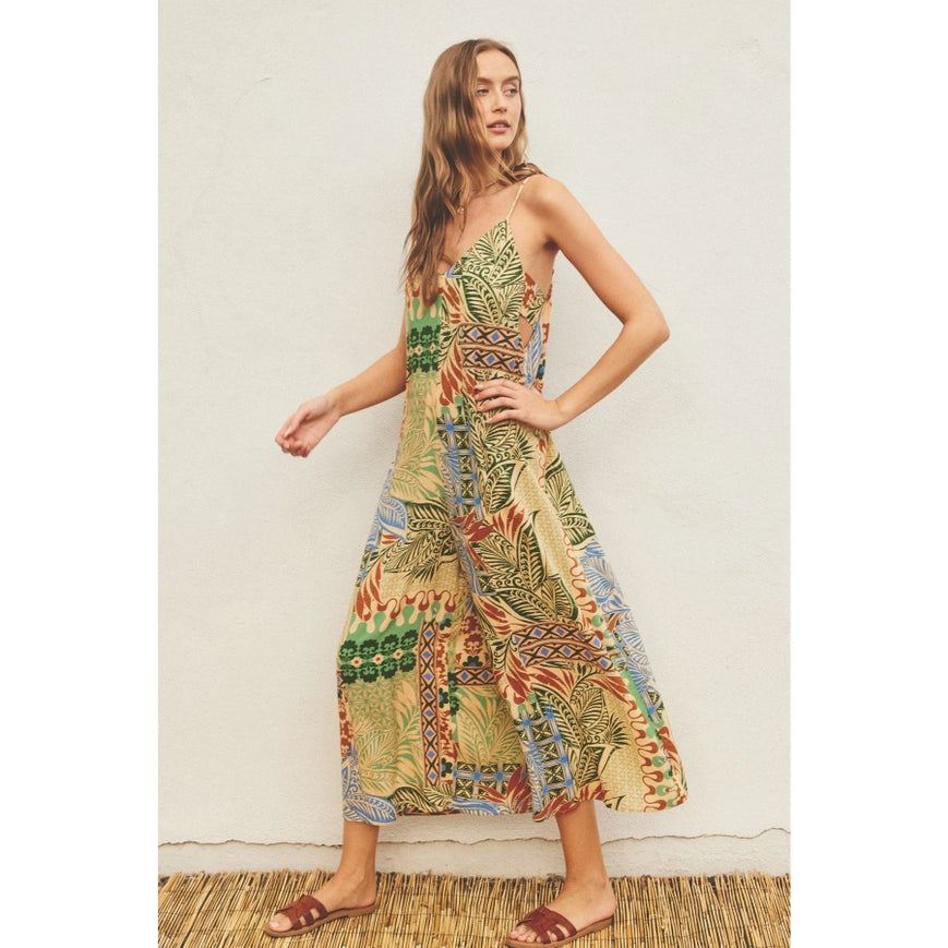 Desert Bliss Tie Back Detail Jumpsuit-Jumpsuit-Dress Forum-NATURAL/BLUE-S-Urbanheer