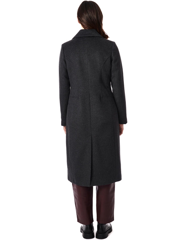 Tailored Wool Coat - Charcoal-Clothing - Women-Bernardo-Urbanheer