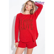 Love Sequin Lounge Set Red-Sets-Faith Apparel-S-Urbanheer