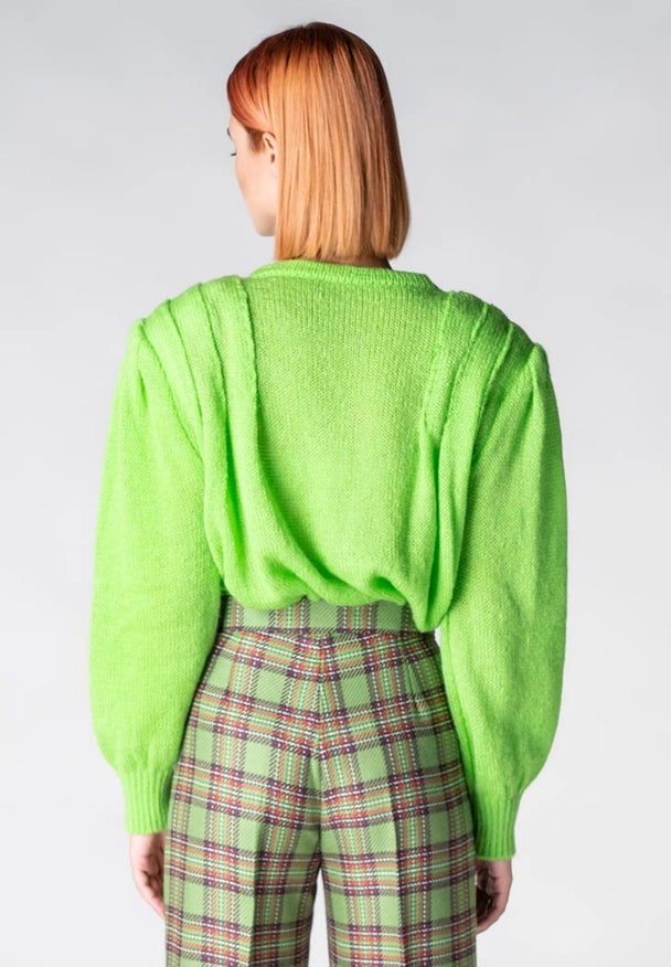 Chartreuse Green Shoulder Jumper-Jumpers-Nicole Baratta-One Size-Urbanheer
