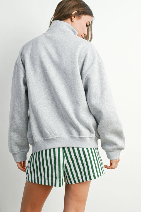 Quarter Zip Long Sleeve Sweatshirt