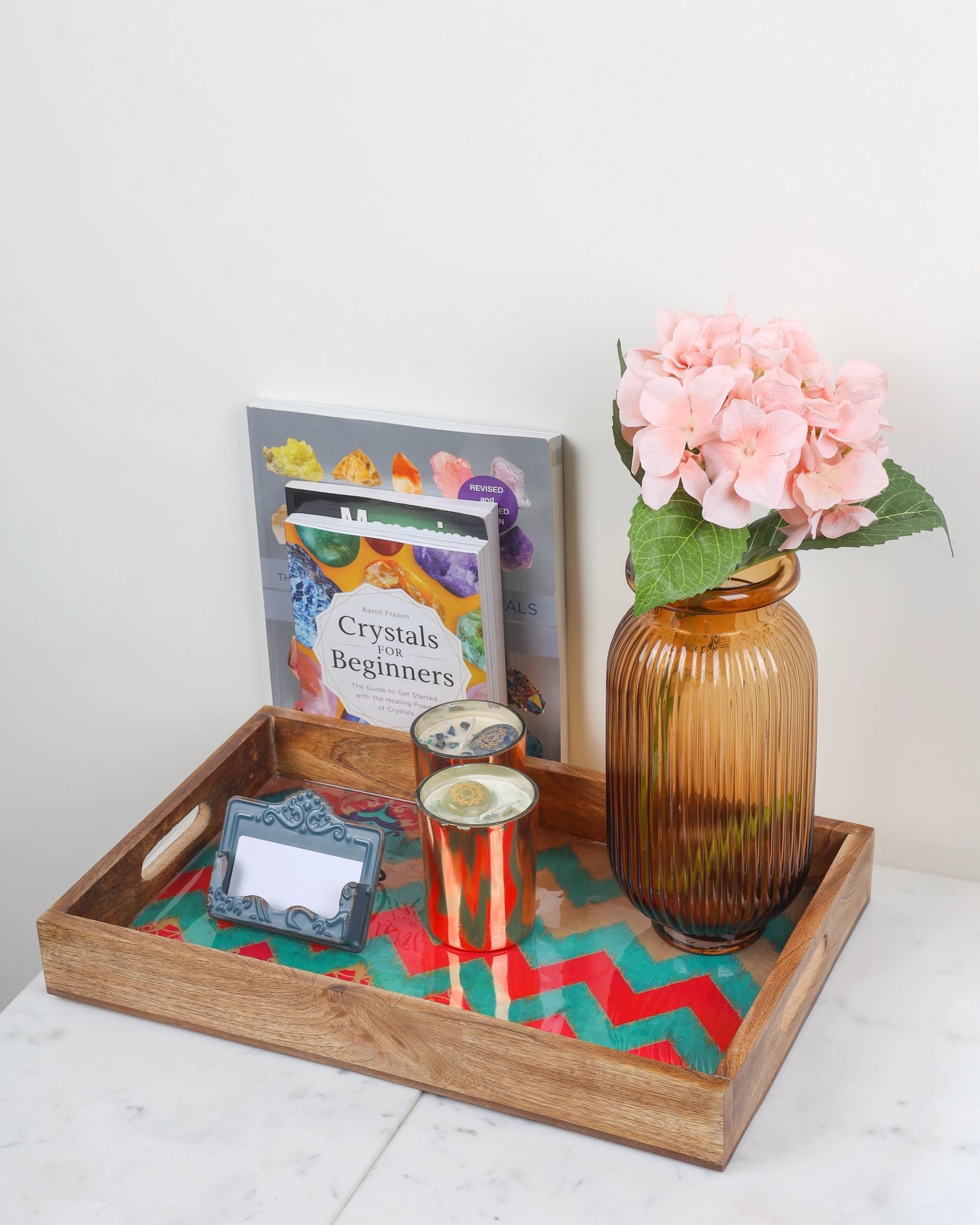 Sunrise Springs Resin And Wood Decorative Trays (Set Of 3)-Tiramisu-Urbanheer