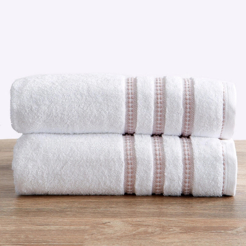 2 Pack Cotton Bath Towels - Roselyn Collection-Towel-BH Collective-White / Mauve-Urbanheer