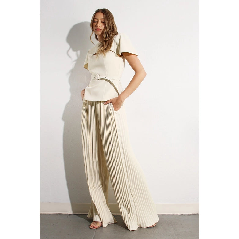 2 Tops and Pants Belt Set CREAM BEIGE-Set-Mulla-S-CREAM BEIGE-Urbanheer