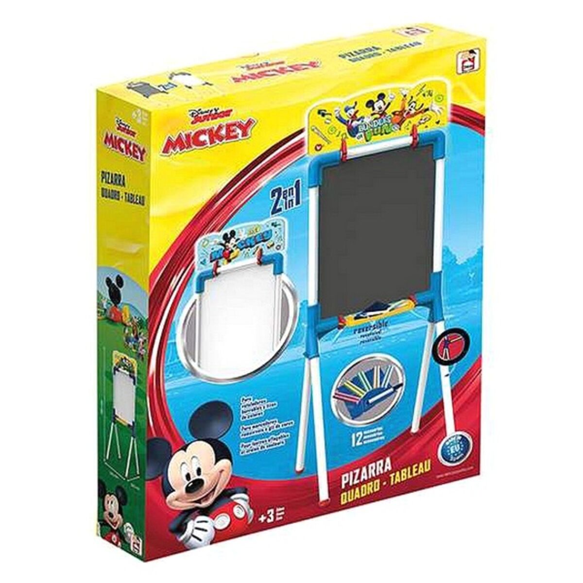 2 in 1 Board Mickey Mickey Mouse 37 x 32 x 98 cm (12 pcs) (37 x 32 x 98 cm)-Toys and games, Creative activities-Mickey Mouse-Urbanheer