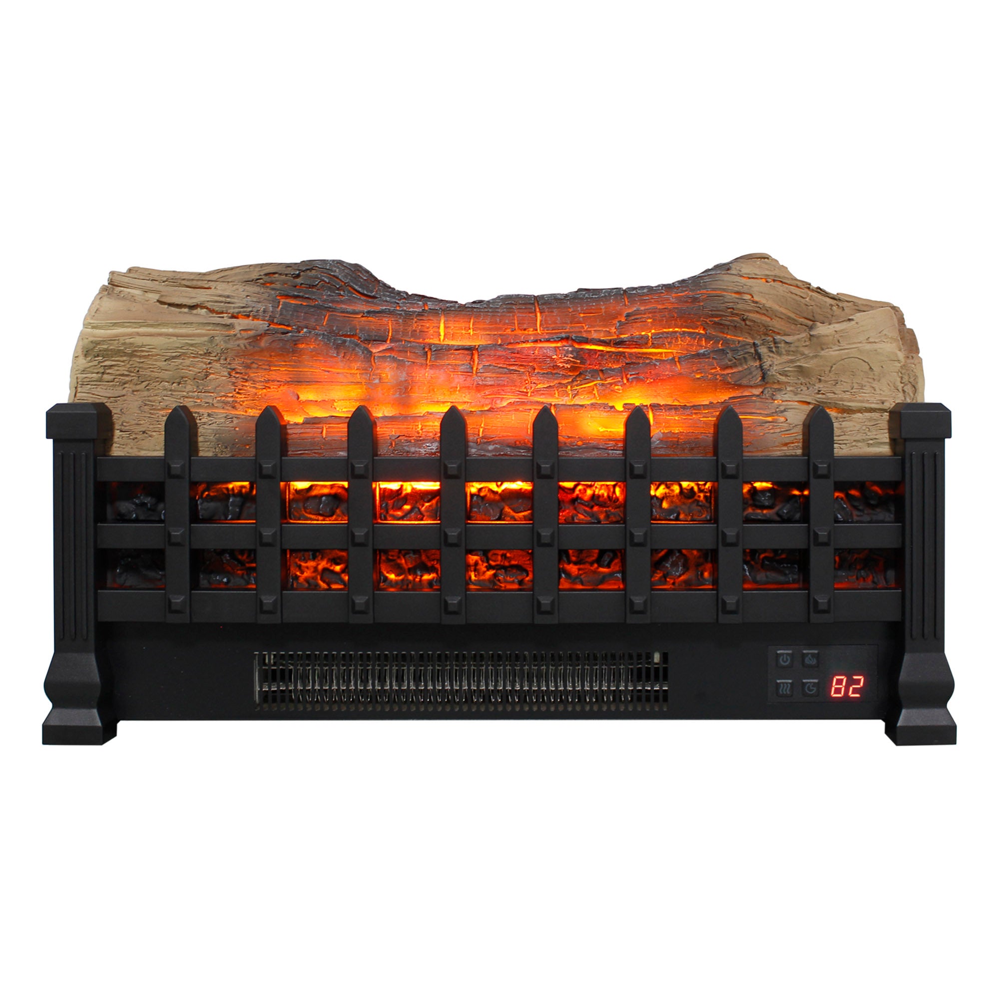 20 inch Electric Fireplace  3D Log set insert, Free Standing Fireplace Heater for Indoor