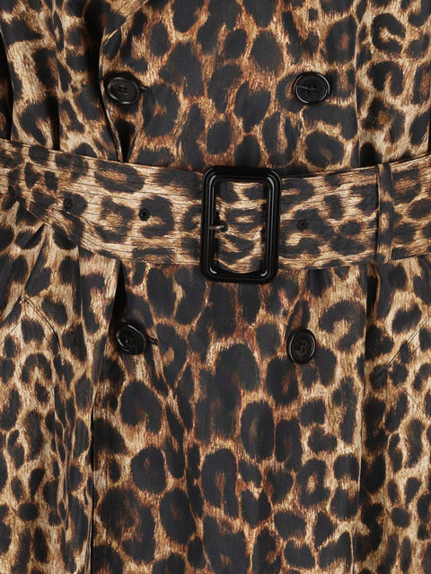 Saint Laurent Coats LEOPARD PRINT