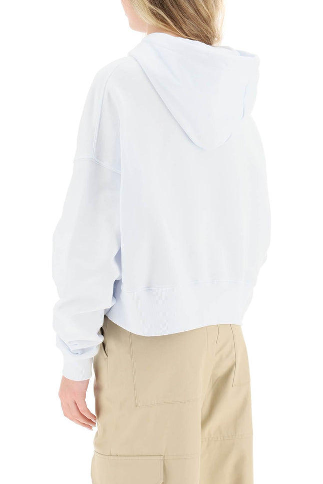 Msgm Small Logo Cropped Sweatshirt-MSGM-White-XS-Urbanheer