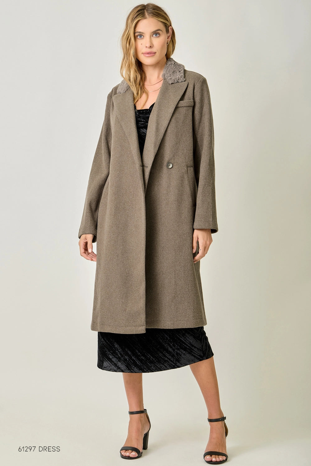Fur Collar Long Coat