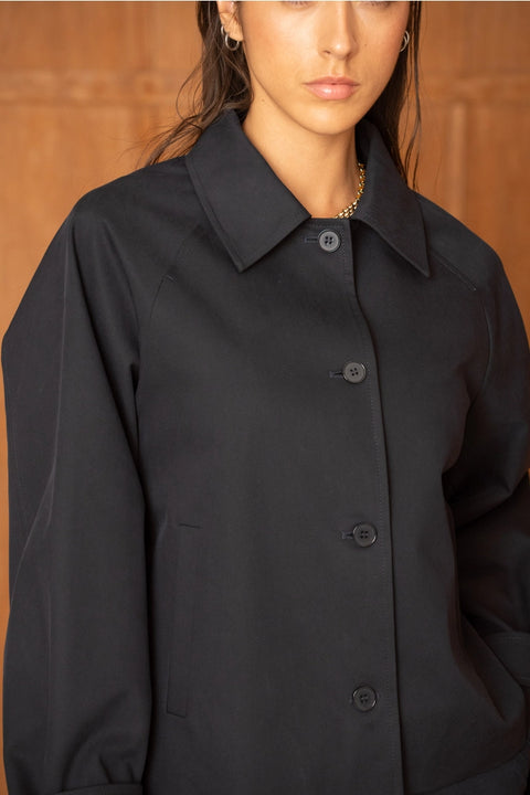 Utility Short Jacket with Lapels That Can Be Turned Up Into A Stand-Up Collar
