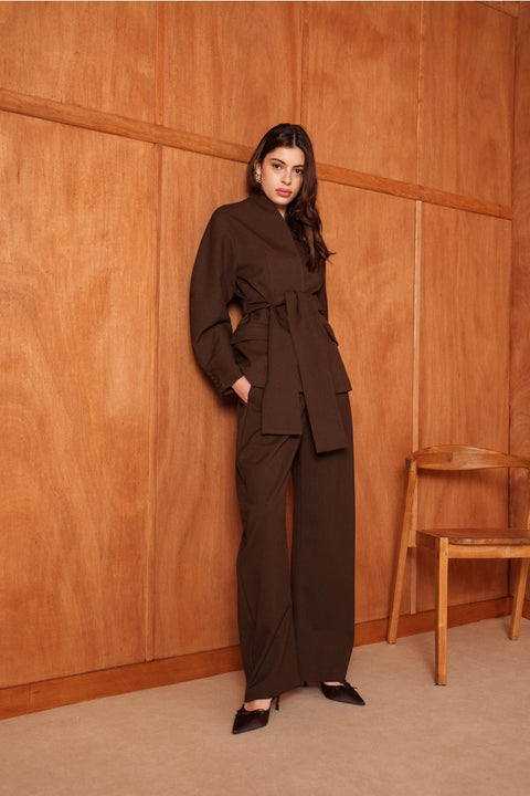Ori Belted Kimono-Style Jacket