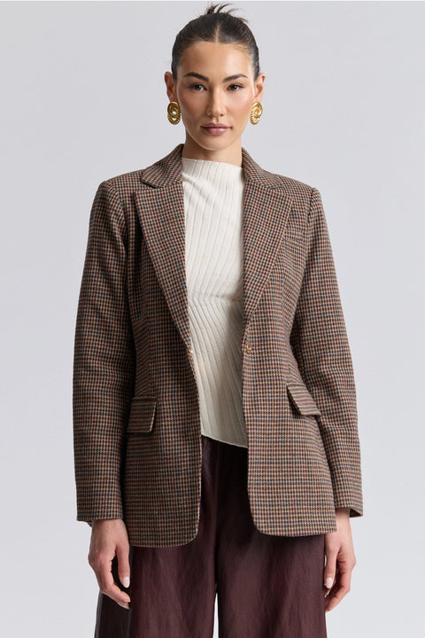 Houndstooth Belted Blazer