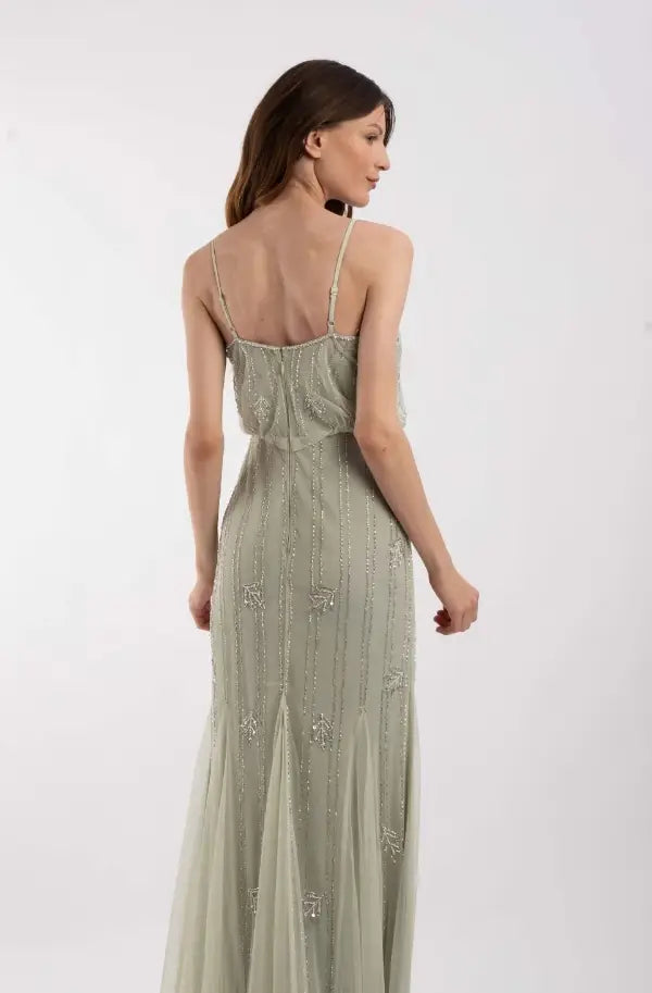 Keeva Maxi Dress - Pale Aqua-lace and beads-6-Urbanheer