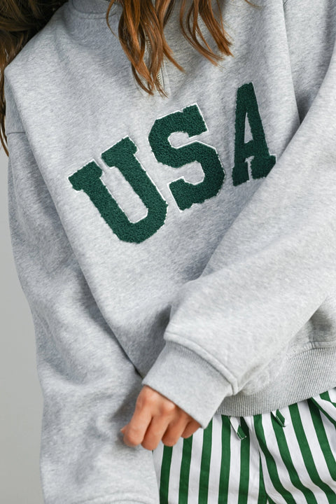 Quarter Zip Long Sleeve Sweatshirt