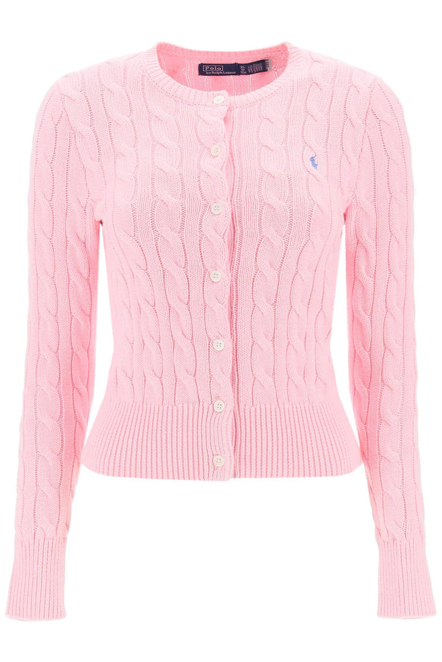 Polo Ralph Lauren Cable Knit Cotton Cardigan Pink-POLO RALPH LAUREN-Urbanheer