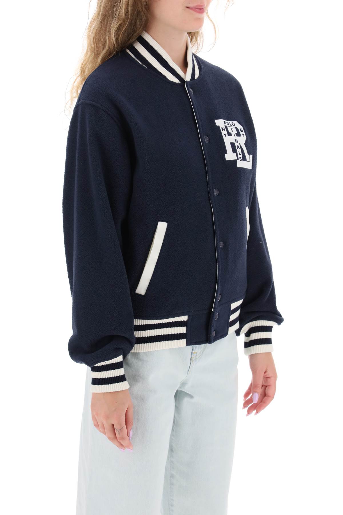 Polo Ralph Lauren Double-Face Varsity Jacket-Clothing Women Jackets-Ralph Lauren-Blue-S-Urbanheer