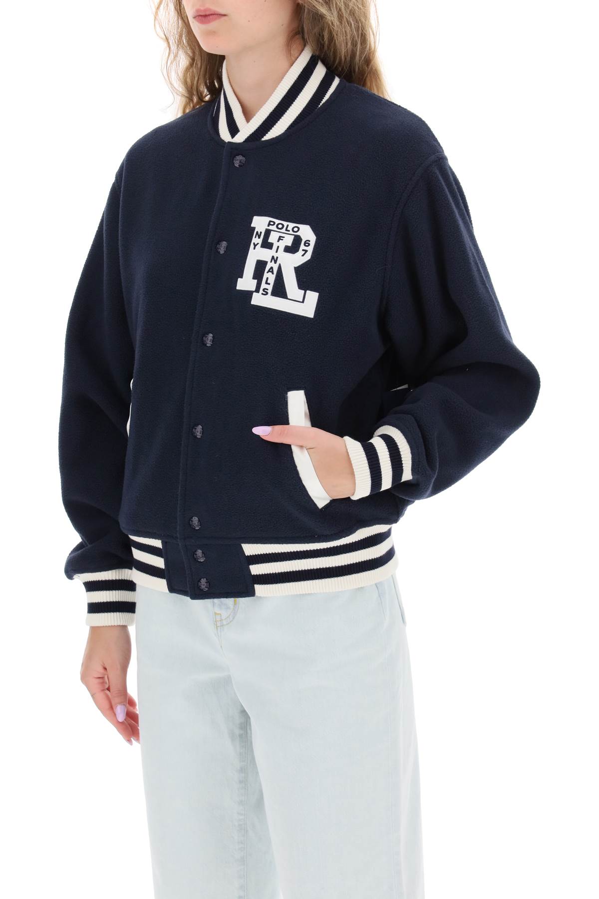 Polo Ralph Lauren Double-Face Varsity Jacket-Clothing Women Jackets-Ralph Lauren-Blue-S-Urbanheer