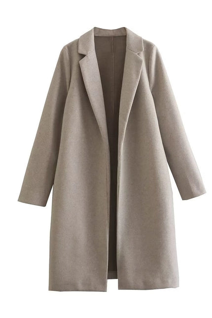 The Famous Zara Coat Solid Woolen Coats White Label-coats-Blak Wardrob-S-KH-Urbanheer