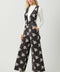 Embroidered Corduroy Jumpsuit - Black
