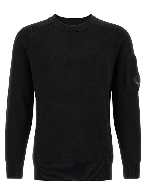 C.p. Company Lambswool Grs Sweater With Lens Detail