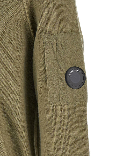 C.p. Company Lambswool Grs Cardigan With Lens Detail