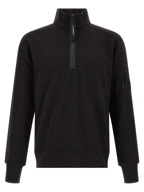C.p. Company Diagonal Raised Fleece  Sweatshirt And Lens Detail