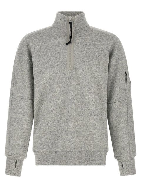 C.p. Company Diagonal Raised Fleece  Sweatshirt And Lens Detail